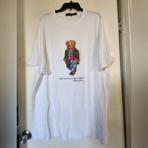 Ralph Lauren White Tee with Bear Design 3XLT NWOT